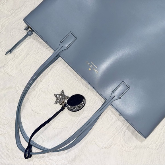 Kate Spade NY Grecia Kearny Street Blue Tote Bag Star & Moon Dusk City Scape - Picture 4 of 16